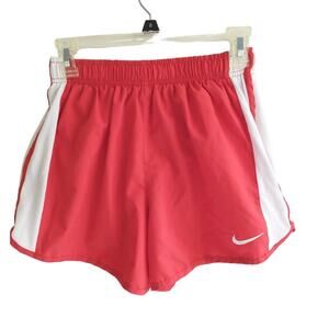 Women’s Nike Dri Fit Red White Lined Running Shorts Size M